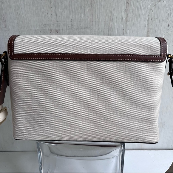 🔴SOLD🔴 BURBERRY-Canvas Horseferry Print Note Crossbody Bag Natural Tan - Picture 11 of 15